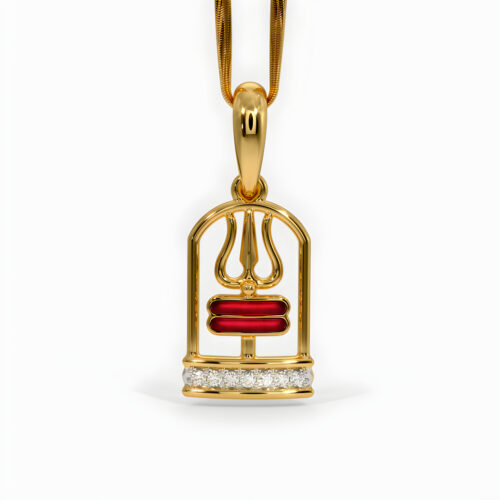 Shivlingam Trishul Pendant (18k Gold)