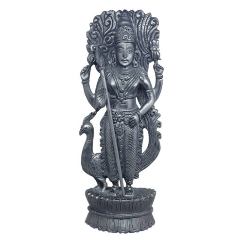 Kartikeya (Murgan) Idol in Ebony (Karungali) wood