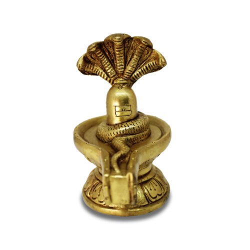 Brass Shivling with Sheshnaag