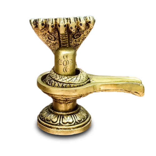 Brass Shivling with Sheshnaag – II