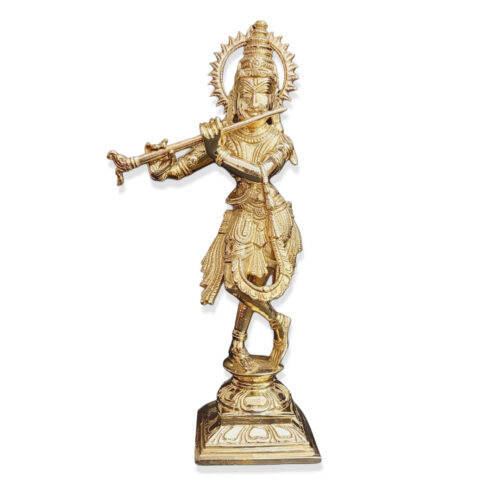 Divine Lord Krishna Bronze Idol | Madhura Murti | Shiv Blessings | Handcrafted Krishna Statue