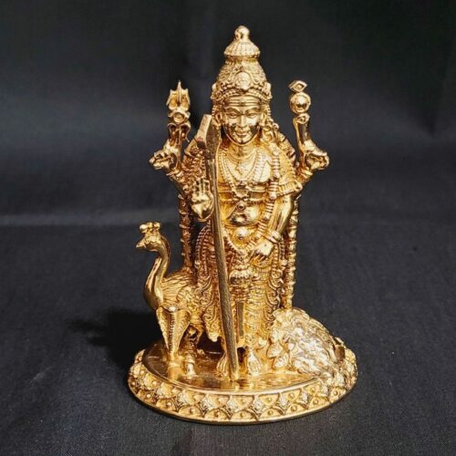 Divine Lord Murugan (Karthikeya) Bronze Idol | Shiv Blessings | Handcrafted Murugan Statue