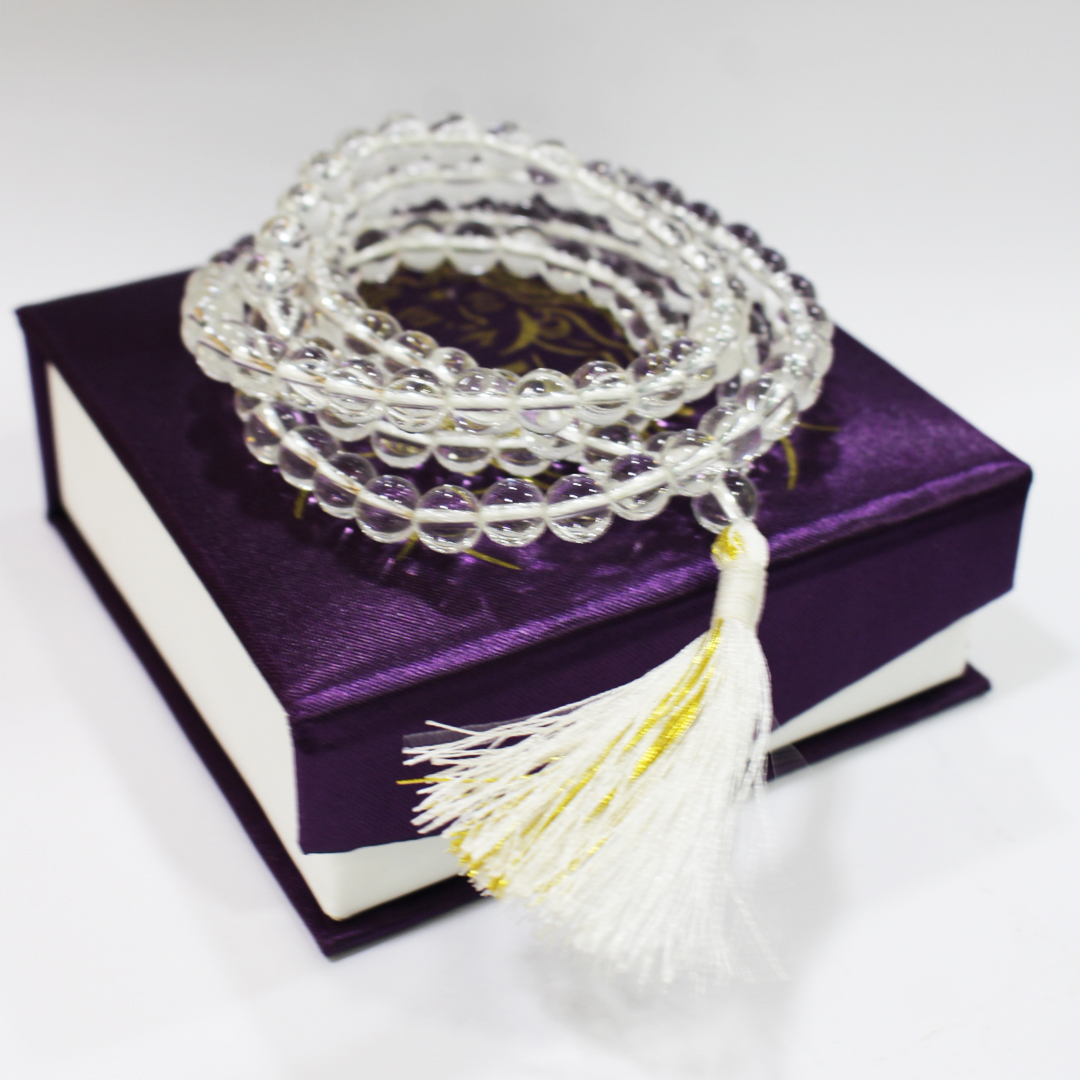 Sphatik (Crystal Quartz) Mala - Faceted Beads - 8mm
