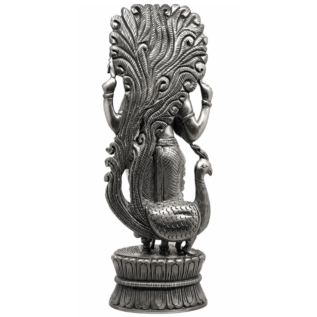 Kartikeya (Murgan) Idol in Ebony (Karungali) wood - Image 3
