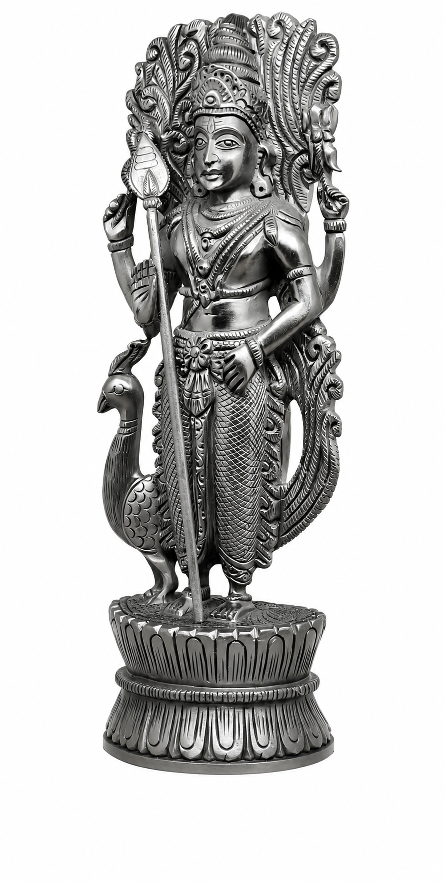Kartikeya (Murgan) Idol in Ebony (Karungali) wood - Image 2